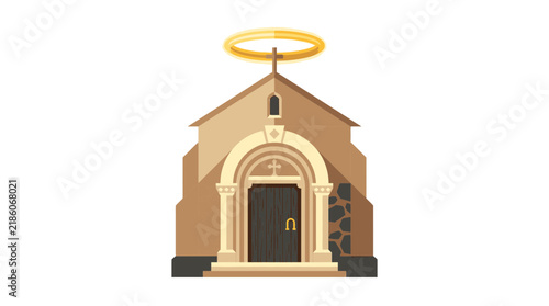 Small Chapel with Halo Illustration