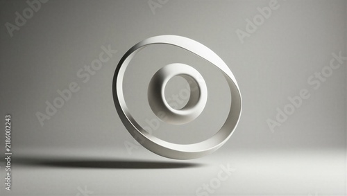 Obraz na płótnie Seamless White Ceramic Fluid Loop for Minimalist Product Display