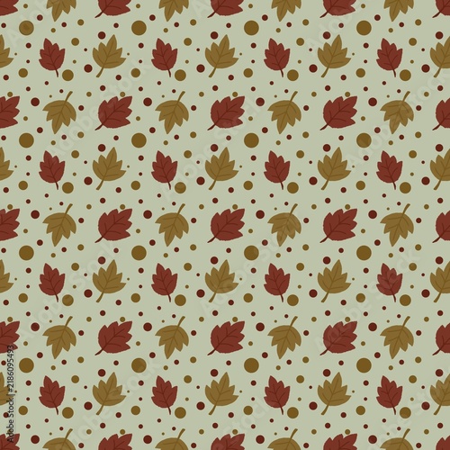 Seamless​ ​pattern​ with autumn​ leaf​ 