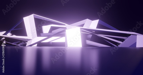 Abstact architecture background building geometric shape 3d render