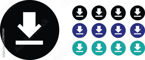 Download vector icons button interface set collection digital UI