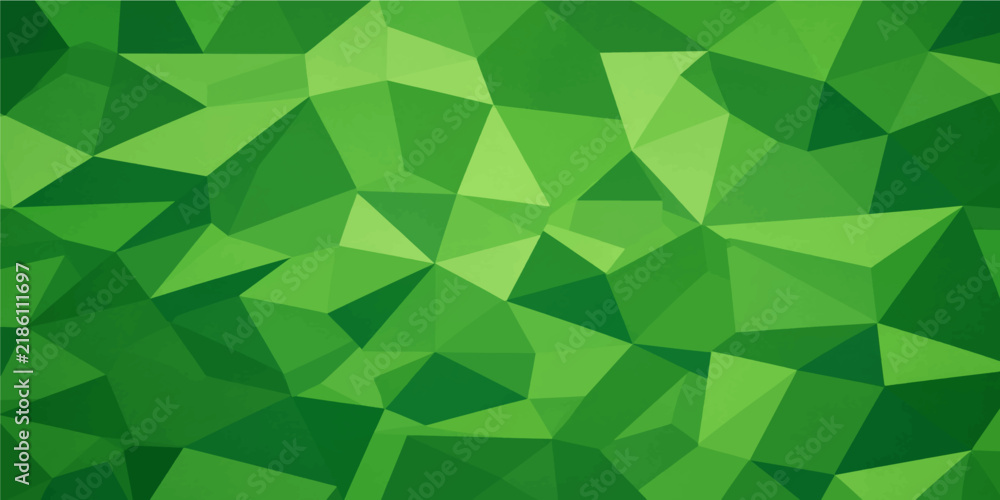 Obraz premium Abstract fresh green low poly geometric mosaic background vector graphic design template illustration