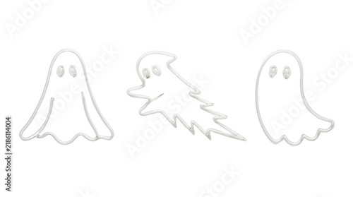 Collection of spooky ghost shaped cookie cutters perfect for festive baking and halloween celebrations