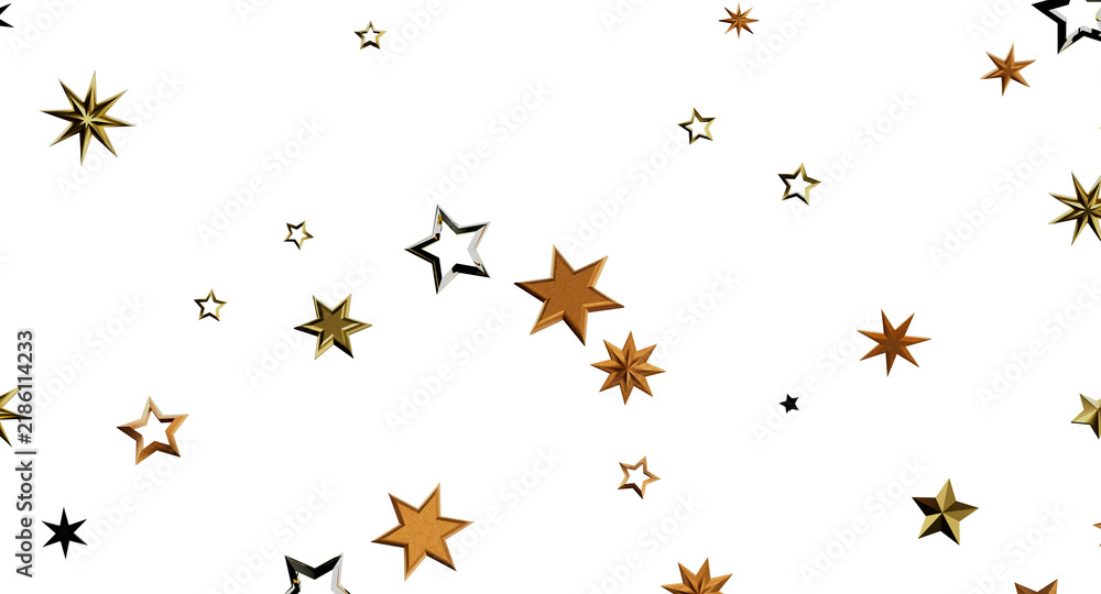 Fototapeta premium Abstract star confetti pattern on white. Great for holidays, celebration, festive designs, and backgrounds.