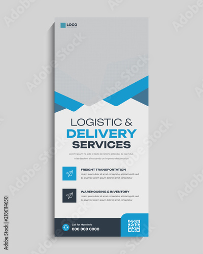 Logistics and Delivery Services Standee Roll Up Banner Template