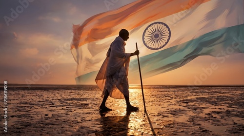 Gandhi jayanti watercolor poster illustration.