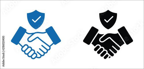 Trust icon set, multiple design styles representing confidence, security, reliability, verification, customer assurance and professional brand identity concepts