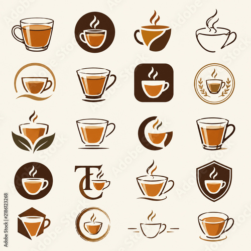 Plakat coffee cup icons