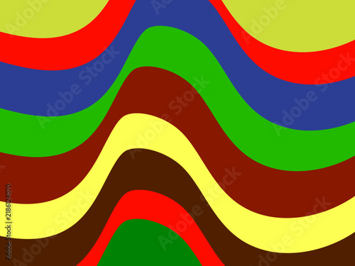 Psychedelic Groovy Retro Abstract Background, Colorful Wavy Pattern Vector Illustration