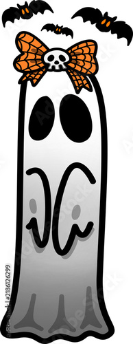 Halloween Spooky Ghost Cartoon Alphabet I Illustration