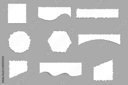 Torn ripper paper sheet textures set