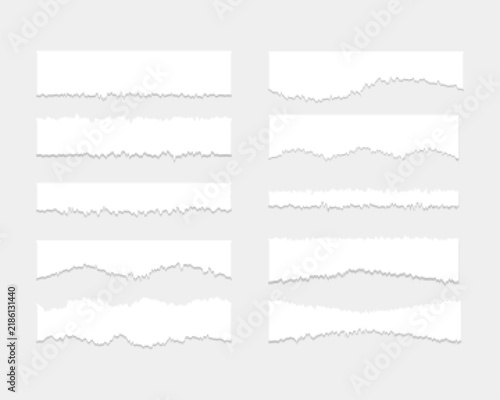 Torn ripper paper sheet textures set