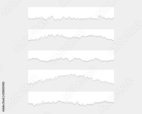 Torn ripper paper sheet textures set
