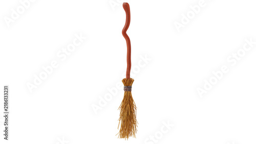 witch broom 3D rendering