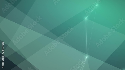 Abstract Green Geometric Polygonal Background with Connected Plexus Lines and Glowing Nodes