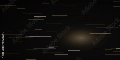 Abstract streaks of golden light streak across a dark, cosmic background, suggesting a comet or meteor shower in a distant galaxy.
