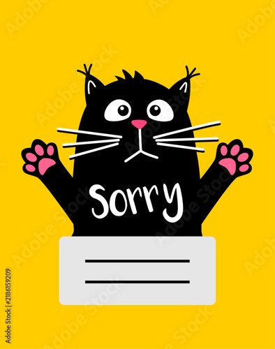 The notebook. exercise book. A cute cat is sitting with an attentive gaze. A black cat or a kitty. Vector animation illustration in a flat style. copybook. Good mood.