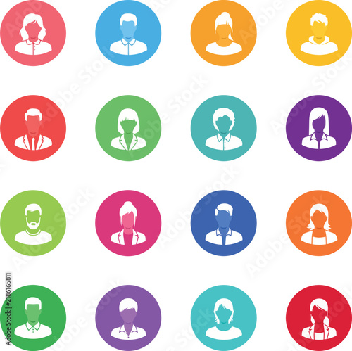 Colorful People Profile Icons Collection