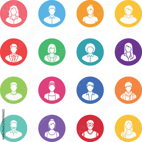 Modern Human Character Profile Icons