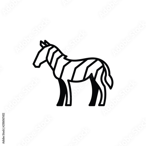 Zebra Line Simple – Minimalist Zebra Line Art Logo Illustration Creative Design Template 
