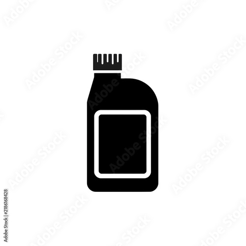 Motor oil plastic bottle icon vector illustration for automotive lubricant container, car engine fluid canister, chemical packaging, and vehicle service isolated on white background.