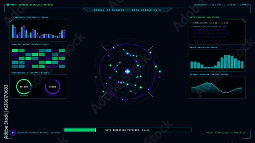 Artificial Intelligence Data Processing HUD User Interface Overlay Loop