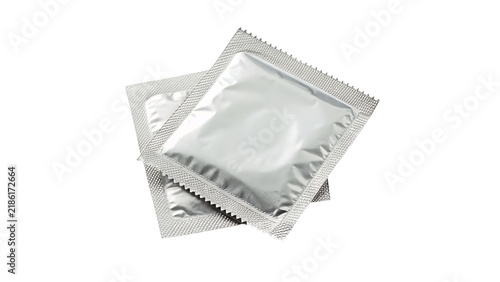 Foto Silver metallic foil sachet packets packaging template for powder isolated on tr