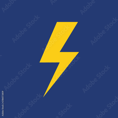 Yellow lightning bolt symbol on a deep blue background