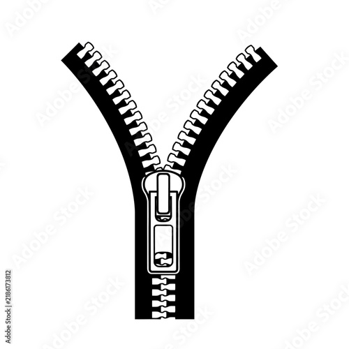 Zipper fastens clothing and accessories with metal teeth and slider