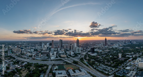 Atlanta Skyline Aerial Panorama at Sunset