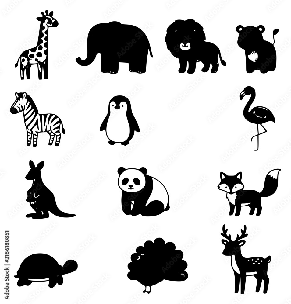 Fototapeta premium Minimalist vector illustration of a diverse group of twelv set with simple line art design featuring outline, illustration, graphic elements with clean design and vector art
