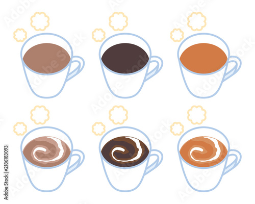 ホットドリンクのイラストセット