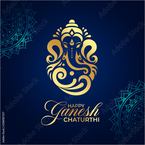 Vector Minimalist Happy Ganesh Chaturthi