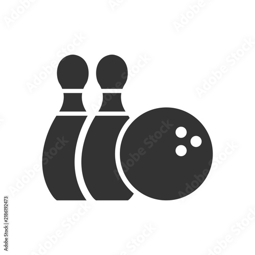 Bowling Pins and Bowling Ball Icon Isolated