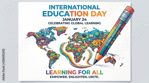 Naklejka International education day global learning concept