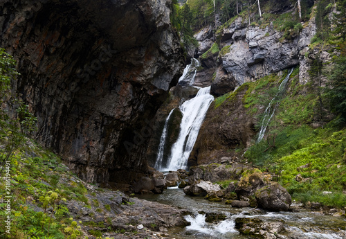 El Estrecho waterfall. Ordesa Valley. Ordesa and Monte Perdido National Park. Pyrenees. Huesca. Aragon. Spain.