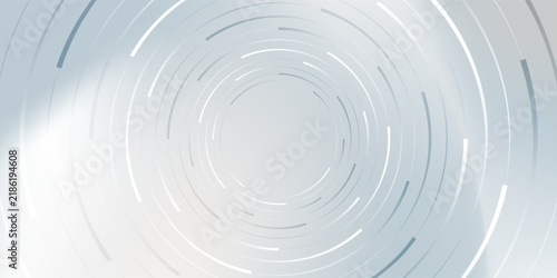 Minimal Abstract Concentric Circular Ring Pattern with Soft Blue Gray Gradient and White Background.