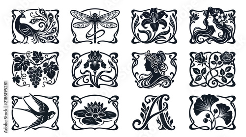 Fotografie Art Nouveau Decorative Elements