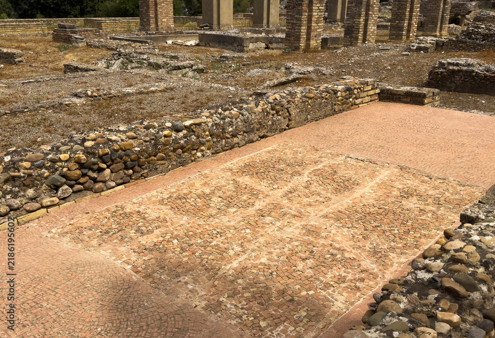 Obraz premium Italica, an ancient Roman city in Hispania; its site is close to the town of Santiponce in the province of Seville, Spain.