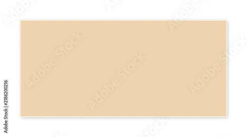 Hand made yellow paper rectangle for on transparent background