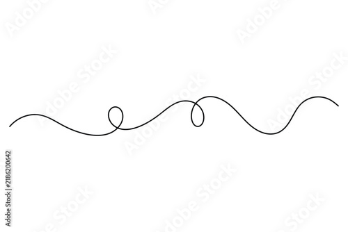 Curved line minimal line art, editable stroke vector illustration