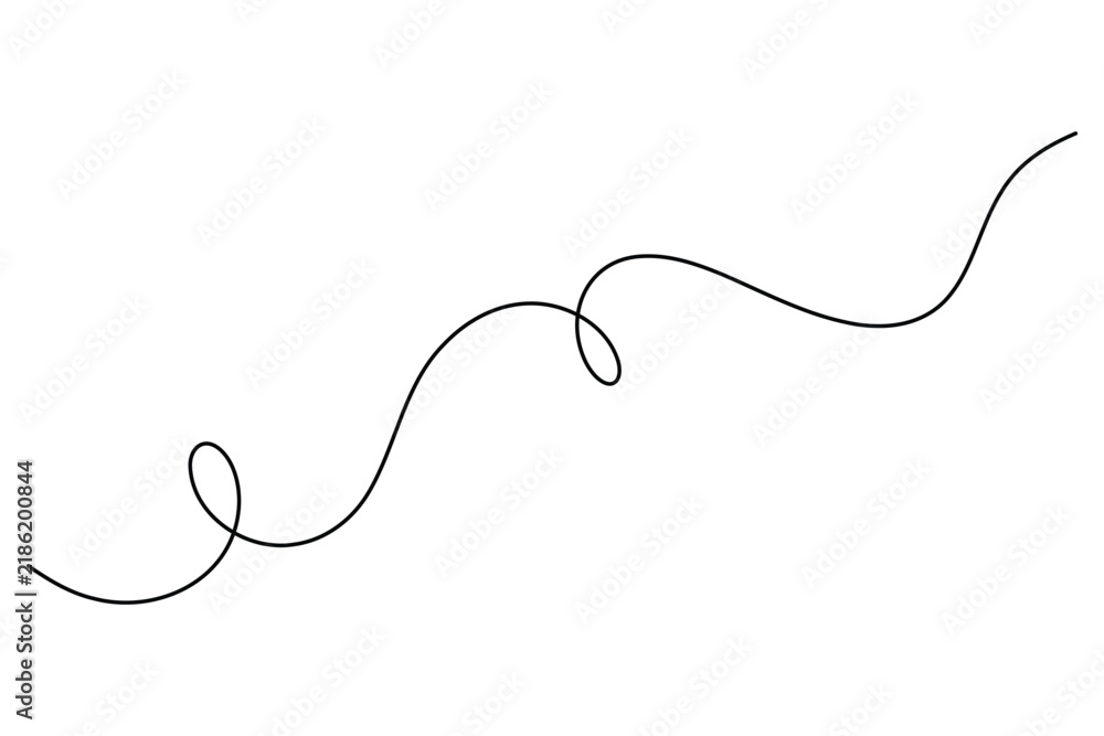 Obraz premium Curved line minimal line art, editable stroke vector illustration