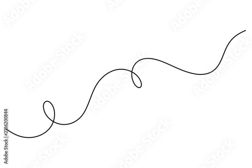 Curved line minimal line art, editable stroke vector illustration