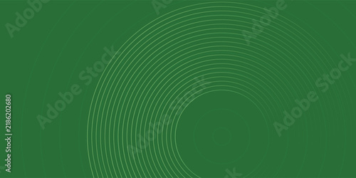 Abstract modern bright green gradient background with glowing neon circle lines element and halftone dots decoration. Trendy simple texture creative design. Suit for presentation, website