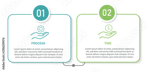 business infographic2 line connection infographic template with square shaped. Timeline schedule for banner presentation .