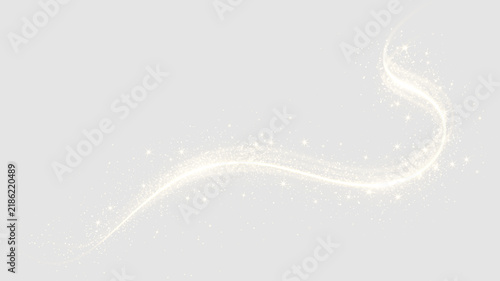Foto Golden sparkle trail with glowing stardust particles and light wave effect