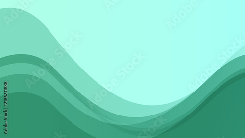 Elegant emerald teal green abstract wave background with smooth fluid flow.  abstract green wave background