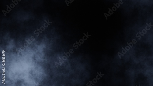 Cool Blue Fog Smoke Texture Overlay Swirling from Left Corner on Dark Background