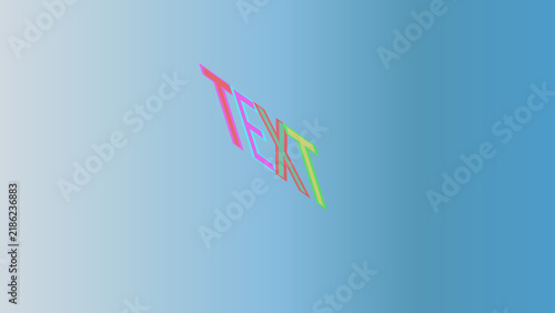 3d text gradient colour background