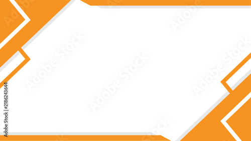 Modern abstract orange and white geometric background banner with diagonal shapes and corporate frame design for presentation or business template